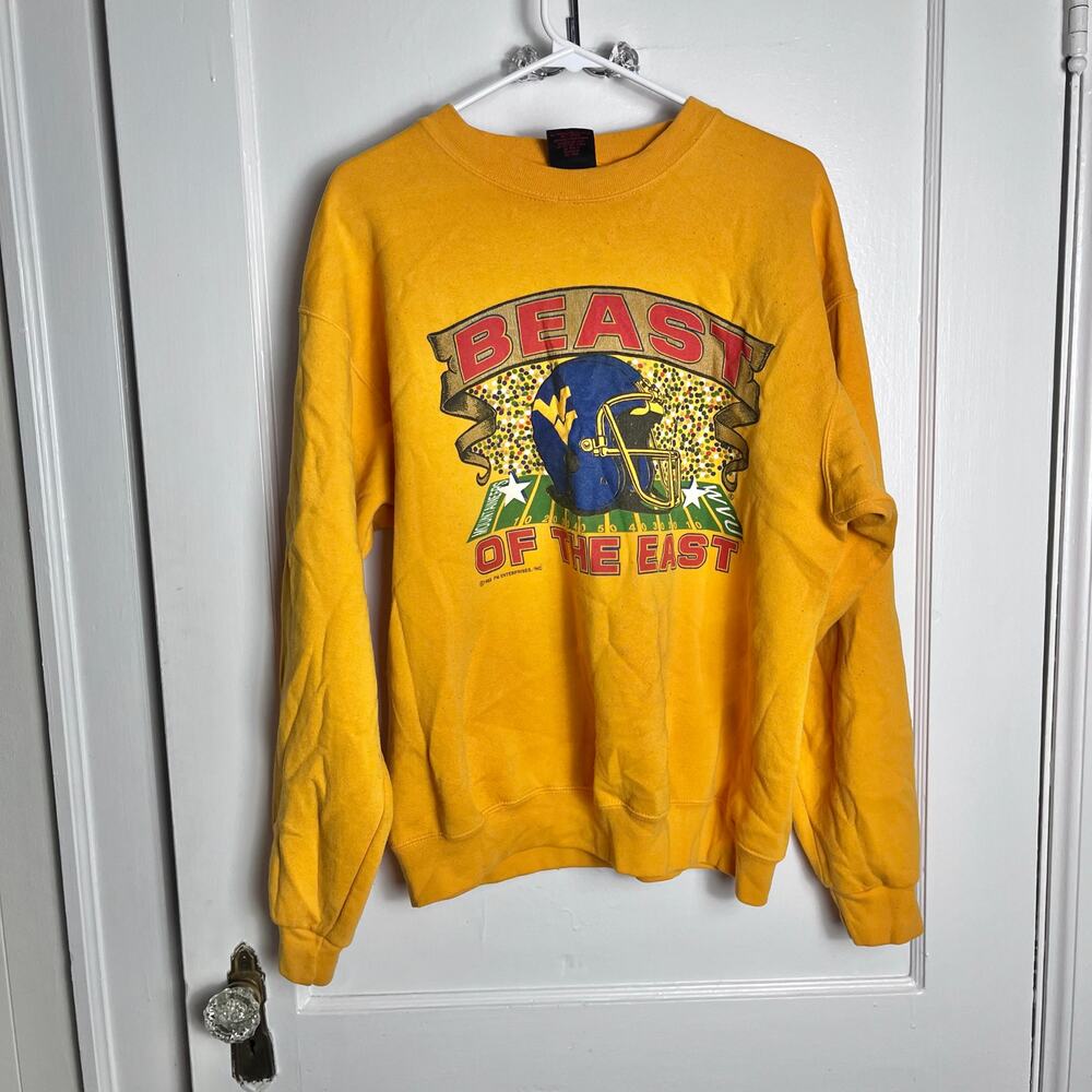 Vintage WVU Football Crewneck Sweatshirt 1993 Beast of the East Large College